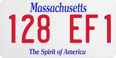 MA license plate 128EF1