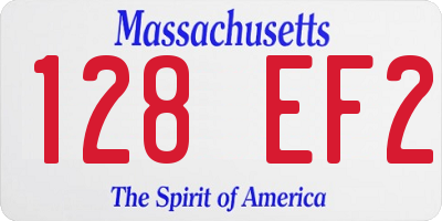 MA license plate 128EF2