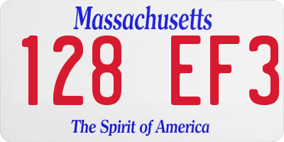 MA license plate 128EF3