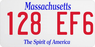 MA license plate 128EF6