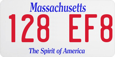 MA license plate 128EF8