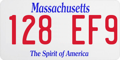 MA license plate 128EF9