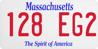 MA license plate 128EG2