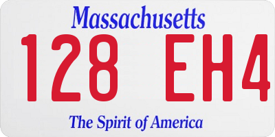 MA license plate 128EH4