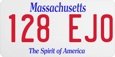 MA license plate 128EJ0