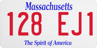 MA license plate 128EJ1