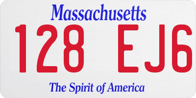 MA license plate 128EJ6