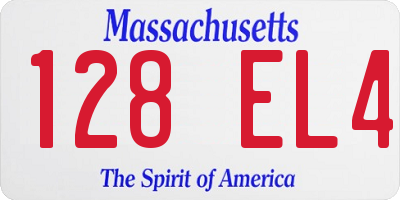 MA license plate 128EL4