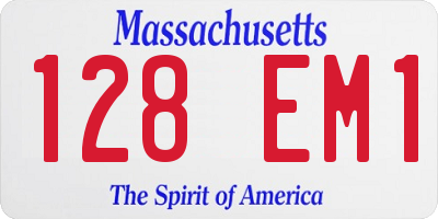 MA license plate 128EM1