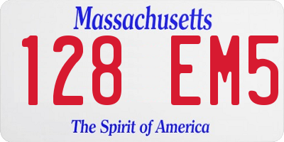 MA license plate 128EM5