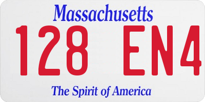MA license plate 128EN4