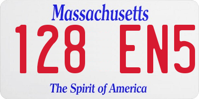 MA license plate 128EN5