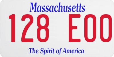 MA license plate 128EO0
