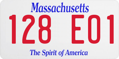 MA license plate 128EO1