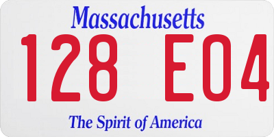 MA license plate 128EO4