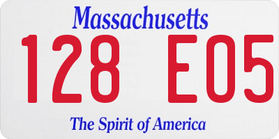 MA license plate 128EO5