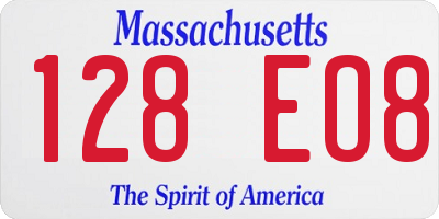 MA license plate 128EO8
