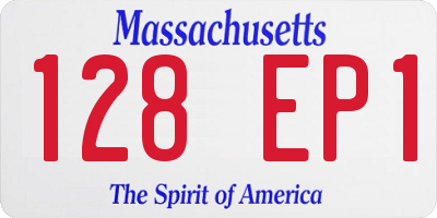 MA license plate 128EP1