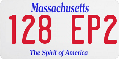 MA license plate 128EP2