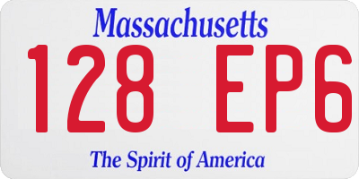 MA license plate 128EP6