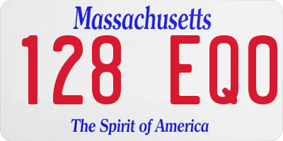MA license plate 128EQ0