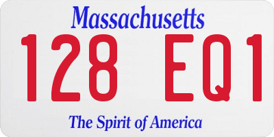 MA license plate 128EQ1