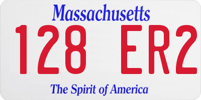 MA license plate 128ER2