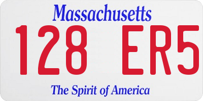 MA license plate 128ER5