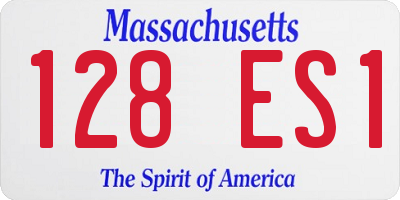 MA license plate 128ES1