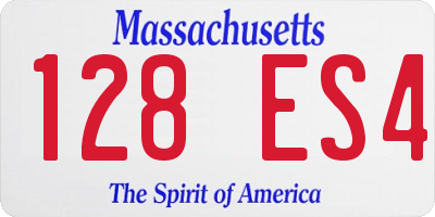 MA license plate 128ES4