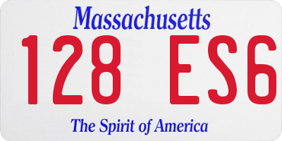 MA license plate 128ES6