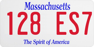 MA license plate 128ES7