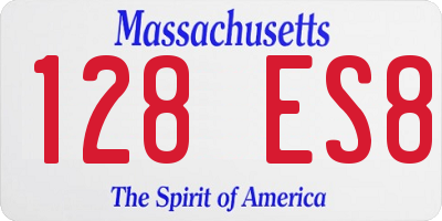MA license plate 128ES8