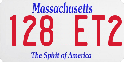 MA license plate 128ET2