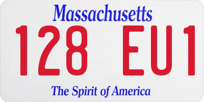 MA license plate 128EU1