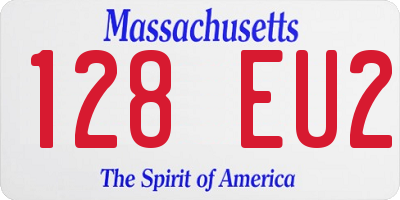 MA license plate 128EU2