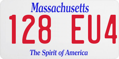 MA license plate 128EU4
