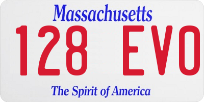 MA license plate 128EV0