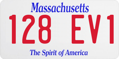 MA license plate 128EV1