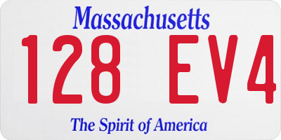 MA license plate 128EV4