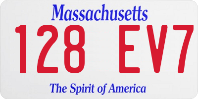 MA license plate 128EV7