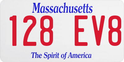 MA license plate 128EV8