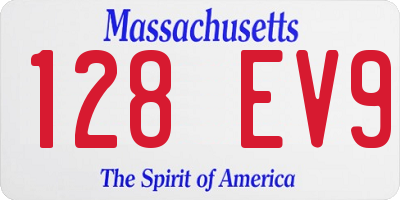 MA license plate 128EV9