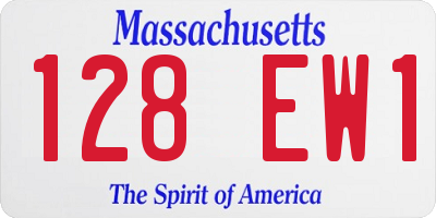 MA license plate 128EW1