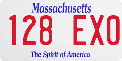 MA license plate 128EX0