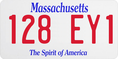 MA license plate 128EY1