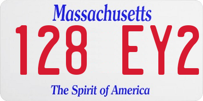 MA license plate 128EY2