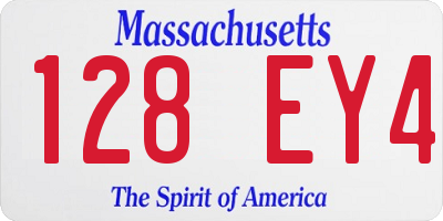 MA license plate 128EY4