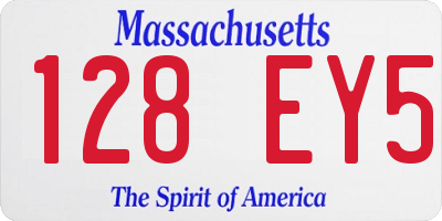 MA license plate 128EY5