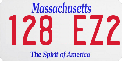 MA license plate 128EZ2